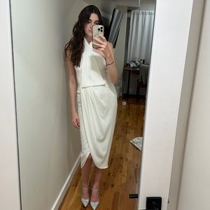 Shona Joy Core Knot Drapped Dress Ivory Size 4